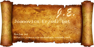 Joanovics Erzsébet névjegykártya