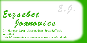erzsebet joanovics business card